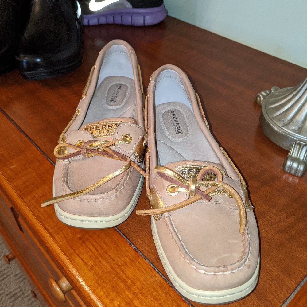 Sperry Angelfish Boat Shoes Gold accents